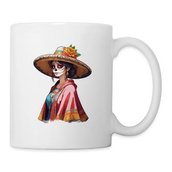 Ikonischer Zuckerschädel Mexiko Skull Streetwear - Tasse - Weiß - Rechts