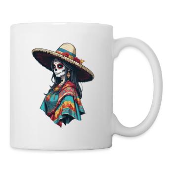 Ikonischer Zuckerschädel Mexiko Skull Streetwear - Tasse - Weiß - Rechts