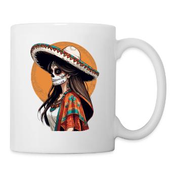 Iconic Sugar Skull Mexican Girl - Mug - white - Right