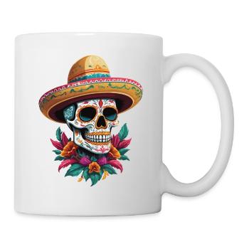 Ikonischer Zuckerschädel Mexiko Streetwear - Tasse - Weiß - Rechts