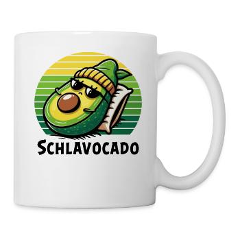 Schlavocado Schlafshirt Nachthemd Pyjama Schlaf - Tasse - Weiß - Rechts