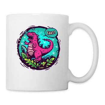 Giant Lizard Dinosaur Dino, Fart - Mug - white - Right