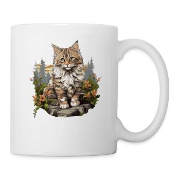 Norwegian Forest Cat Norwegische Waldkatze - Tasse - Weiß - Rechts