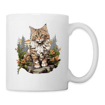 Norwegian Forest Cat Norwegische Waldkatze - Tasse - Weiß - Rechts