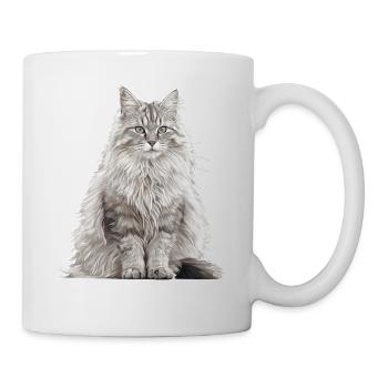 Norwegian Forest Cat Norwegische Waldkatze - Tasse - Weiß - Rechts