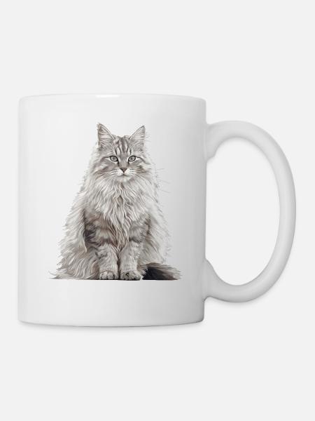 Norwegian Forest Cat Norwegische Waldkatze - Tasse - Weiß