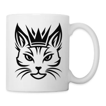 Chat avec une grande couronne - Mug blanc - blanc - Droite