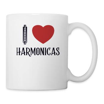 J’aime Harmonicas Harmonist Harmonicist Mouth - Mug blanc - blanc - Droite