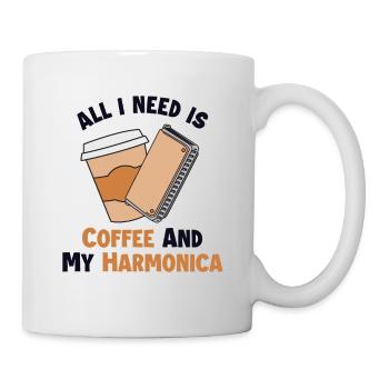 Coffee and my Harmonica Harmonicist Mouth Harp - Mug - white - Right