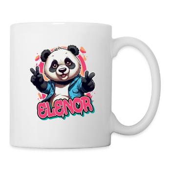ELENOR - Beautiful Girl Name with Cool Panda - Mug - white - Right
