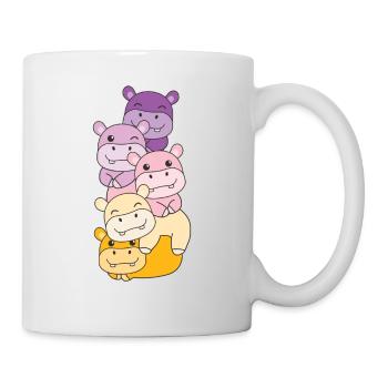 Trixic Flag Pride LGBTQ süße Hippo - Tasse - Weiß - Rechts