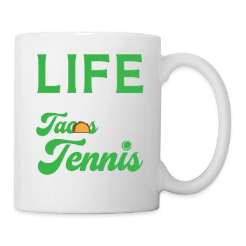 Das Leben ist besser mit Tacos und Tenniskopie - Tasse - Weiß - Rechts