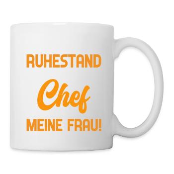 Frau Ist Chef Lustiges Rentner Shirt - Tasse - Weiß - Rechts