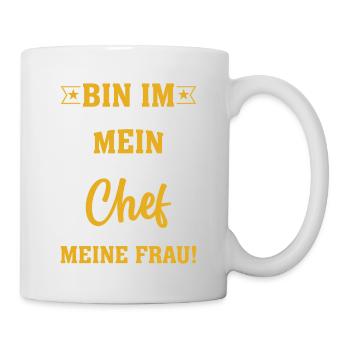 Fun Rente Spruch Frau Chef - Tasse - Weiß - Rechts