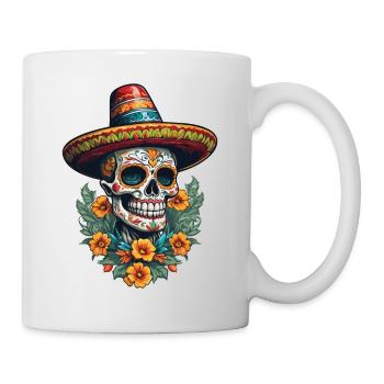 Ikonischer Zuckerschädel Mexiko Streetwear - Tasse - Weiß - Rechts