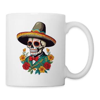 Ikonischer Zuckerschädel Mexiko Skull Streetwear - Tasse - Weiß - Rechts