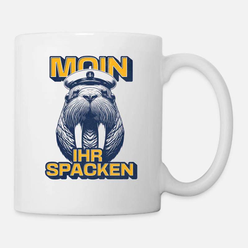Moin Ihr Spacken Walross - Tasse - Weiß