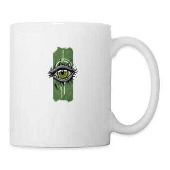 Blick in der Entwicklung: Reptilienauge - Tasse - Weiß - Rechts