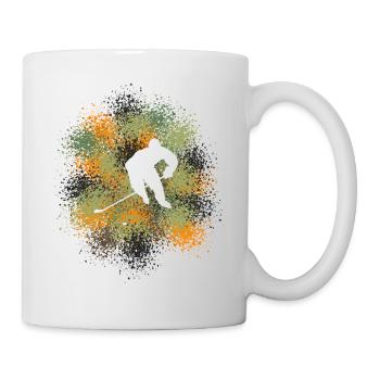 Eishockey – Spieler auf dem Eis - Tasse - Weiß - Rechts