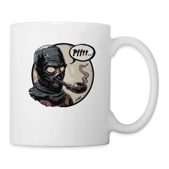 Schwarze Gummi Maske Tabak Pfeifen Liebhaber - Tasse - Weiß - Rechts