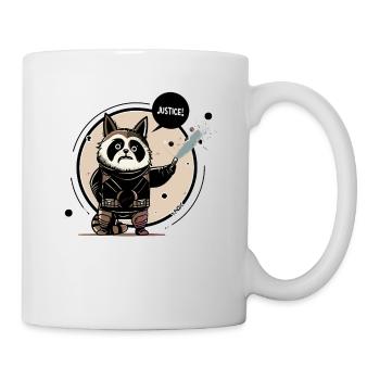 Raccoon demands justice - Mug - white - Right
