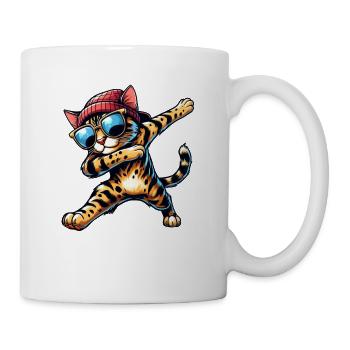 Bande dessinée cool Bengal Cat Dabbing - Mug blanc - blanc - Droite