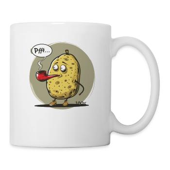 Cartoon Potato with Tobacco Pipe - Mug - white - Right