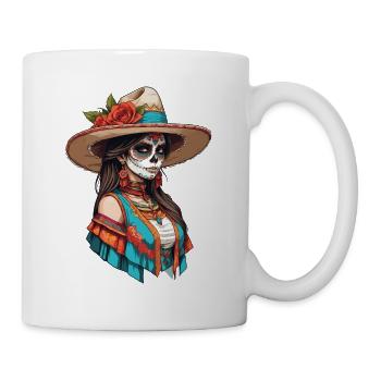 Ikonischer Zuckerschädel Mexiko Skull Streetwear - Tasse - Weiß - Rechts