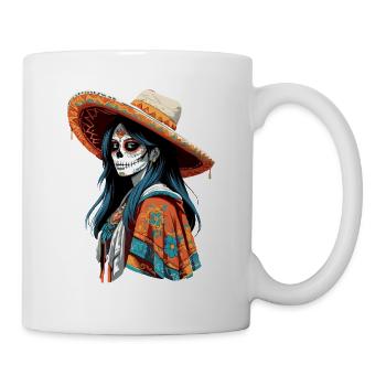 Ikonischer Zuckerschädel Mexiko Streetwear - Tasse - Weiß - Rechts