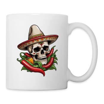 Aesthetic Chili Skull Design Mexican Style - Mug - white - Right