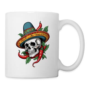 Aesthetic Chili Skull Design Mexican Style - Mug - white - Right