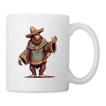 Mexican Bigfoot Sasquatch With Sombrero - Mug - white - Right