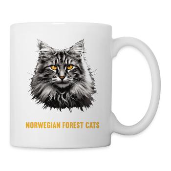Norwegian Forest Cat Norwegische Waldkatze - Tasse - Weiß - Rechts