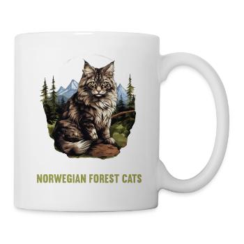 Norwegian Forest Cat Norwegische Waldkatze - Tasse - Weiß - Rechts