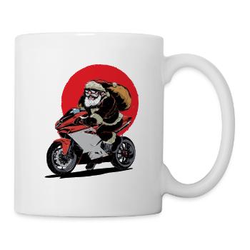 Santa Claus on a motorcycle - Mug - white - Right