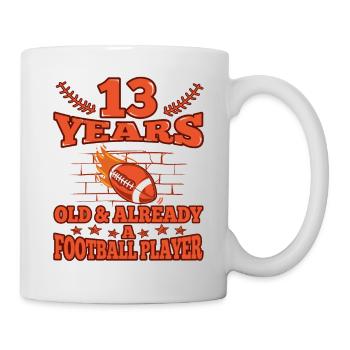 13th birthday Boy football 13 Years Old Gifts - Mug - white - Right