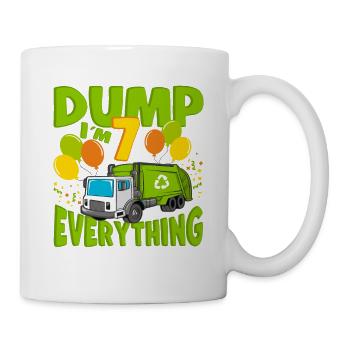 7th Birthday 7 Years Old Boy Gift Garbage Truck - Mug - white - Right