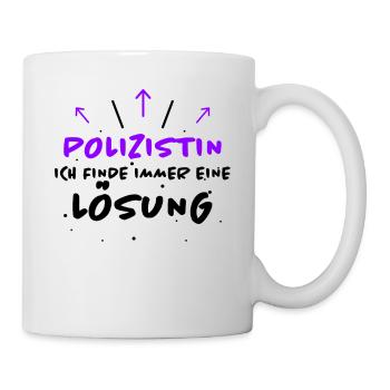 Polizistin Spruch Polizei Fun Polizistin Geschenk - Tasse - Weiß - Rechts