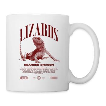 Dragon barbu Streetwear gardien de lézard - Mug blanc - blanc - Droite