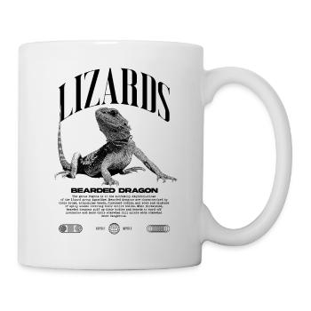Dragon barbu Streetwear gardien de lézard - Mug blanc - blanc - Droite