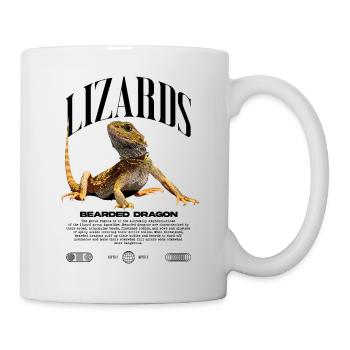 Dragon barbu Streetwear gardien de lézard - Mug blanc - blanc - Droite