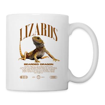 Dragon barbu Streetwear gardien de lézard - Mug blanc - blanc - Droite