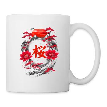 Cerisier japon mountains en fleurs - Mug blanc - blanc - Droite
