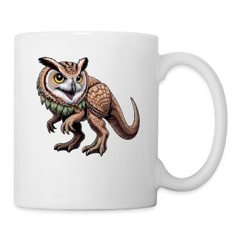 T-Rex and Owl Mythical Creatures Mix - Mug - white - Right