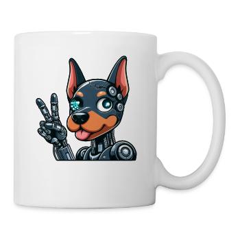 Cyborg Doberman Robot Chien Design Futuriste - Mug blanc - blanc - Droite