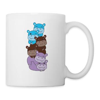 Drapeau androsexuel Fierté LGBTQ Hippopotame mignon - Mug blanc - blanc - Droite