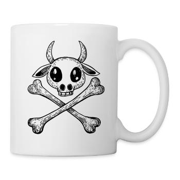 Surf & Skate Cow Skull Urban Streetwear Shirt - Mug - white - Right