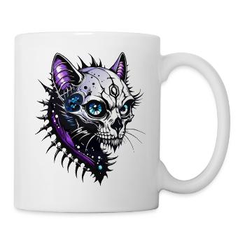 Cat Skull // mystische Totenkopf Katze FS0174 - Tasse - Weiß - Rechts