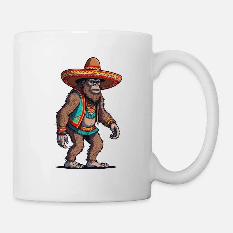 Sasquatch Bigfoot mexicain avec sombrero - Mug blanc - blanc