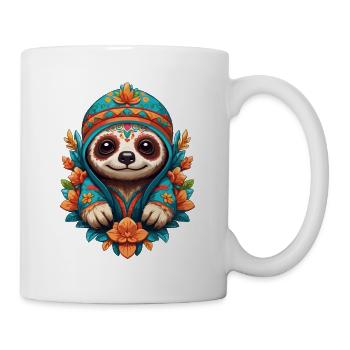 Faultier Ikonischer Zuckerschädel Mexiko - Tasse - Weiß - Rechts